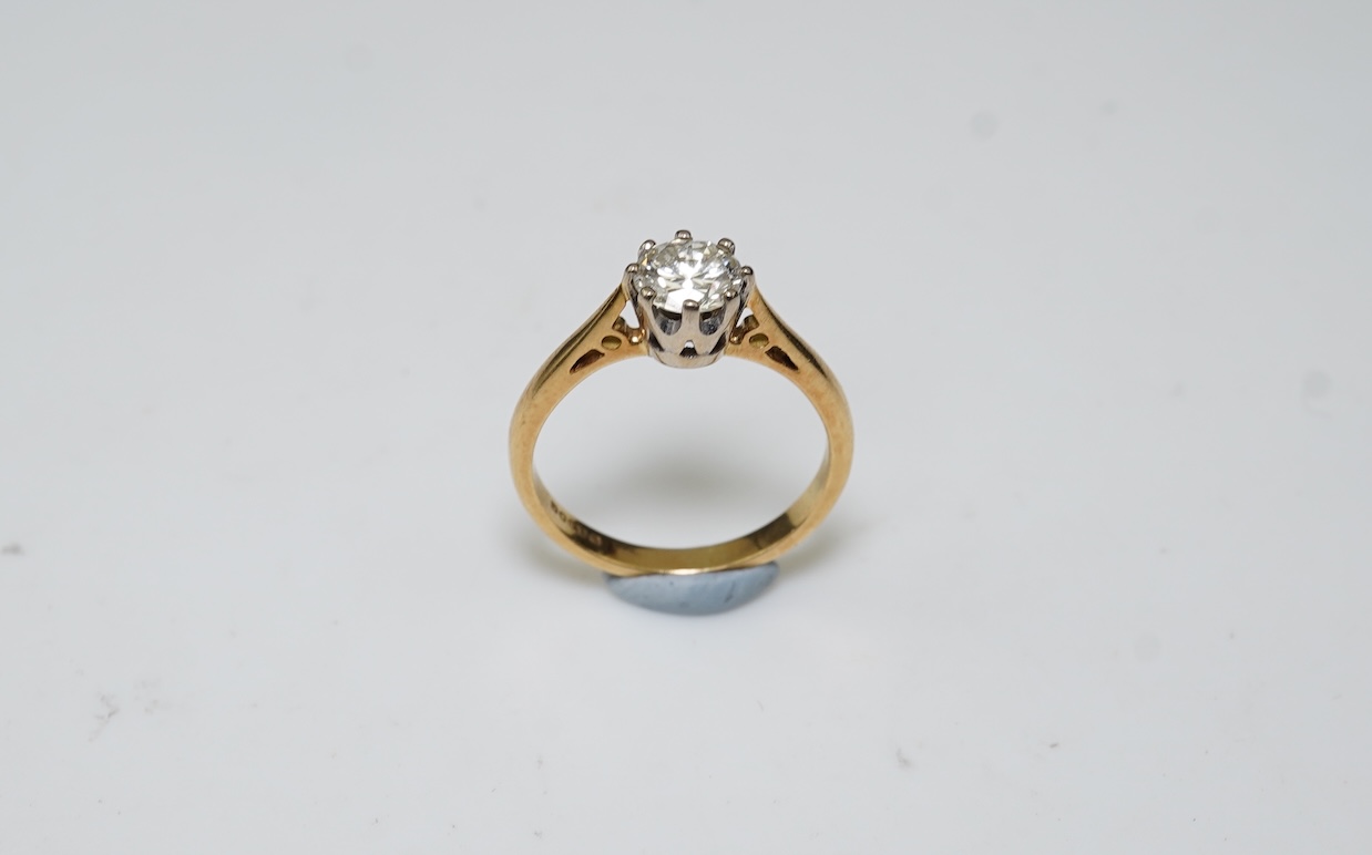 A diamond solitaire ring